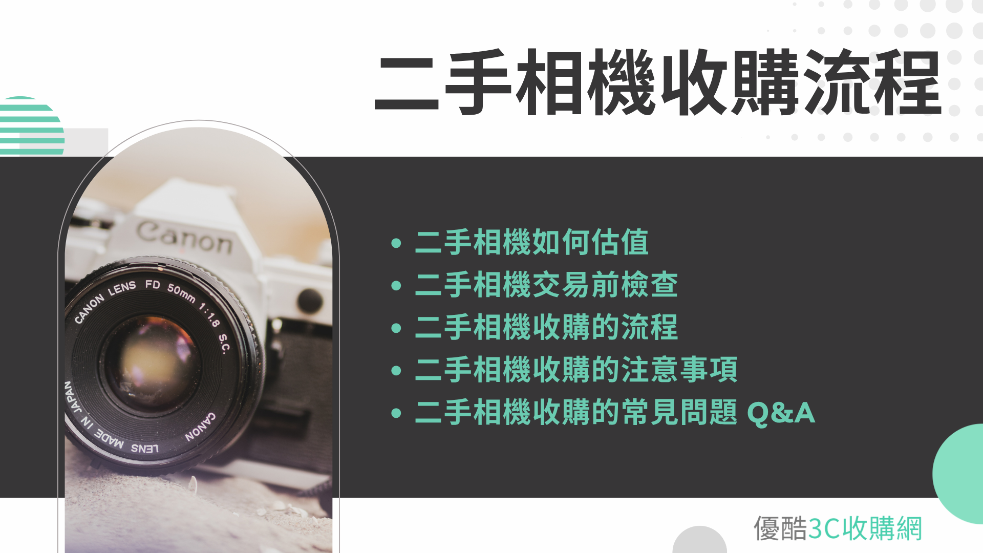 二手相機收購流程怎麼走？從估價、檢查到付款完整流程一次看